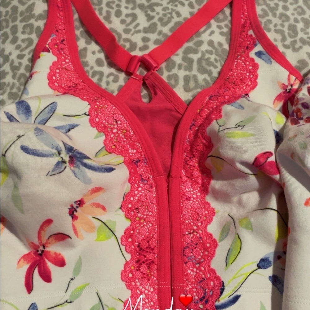Floral Pink Lace Bralette
